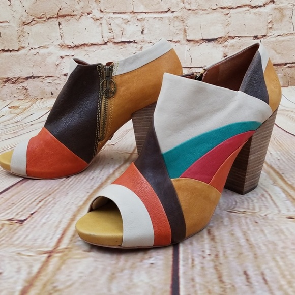 lucky brand open toe ankle boots